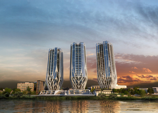 Illustration for article titled These Alien Skyscrapers Will Rest on the Site of an Old Uranium Plant